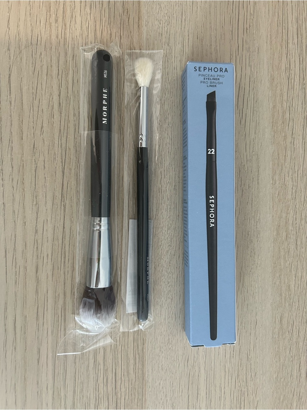 3 brand new brushes Morphe & Sephora Black Makeup Brush Set